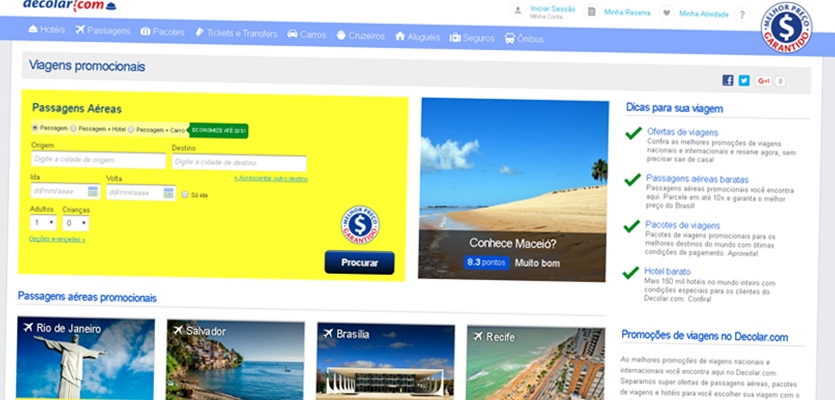 Decolar Passagens Aereas Promocionais e Pacotes de Viagem