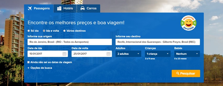 buscar promoção no site do viajanet